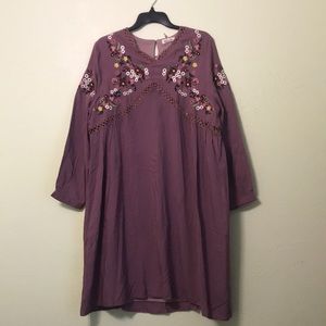 Purple embroidered dress